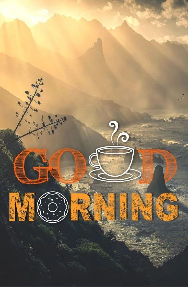 Orange Sunrise Behind Mountains Inspires Morning Energy