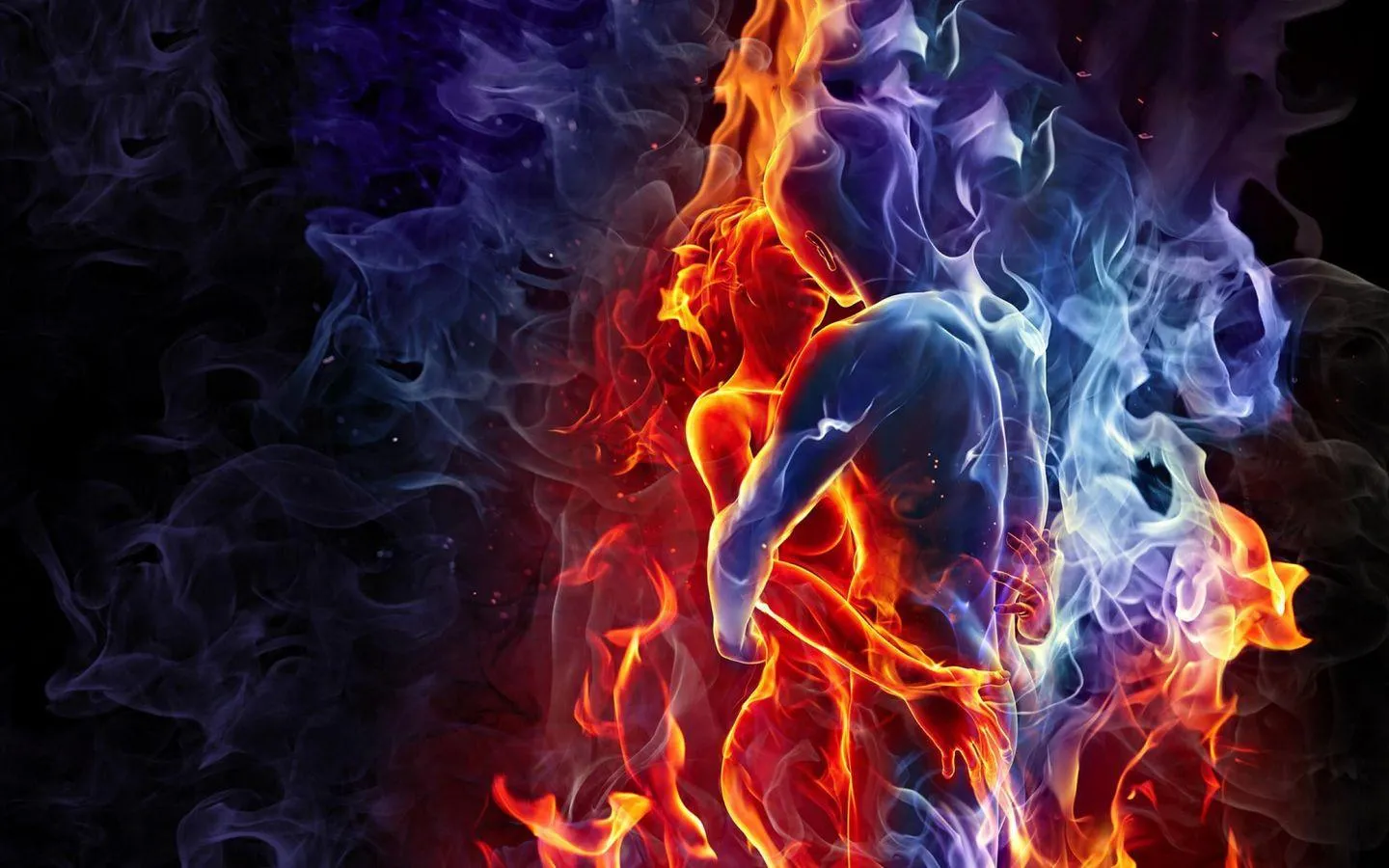 Passion of Fire and Ice Embracing Eternal Love Image