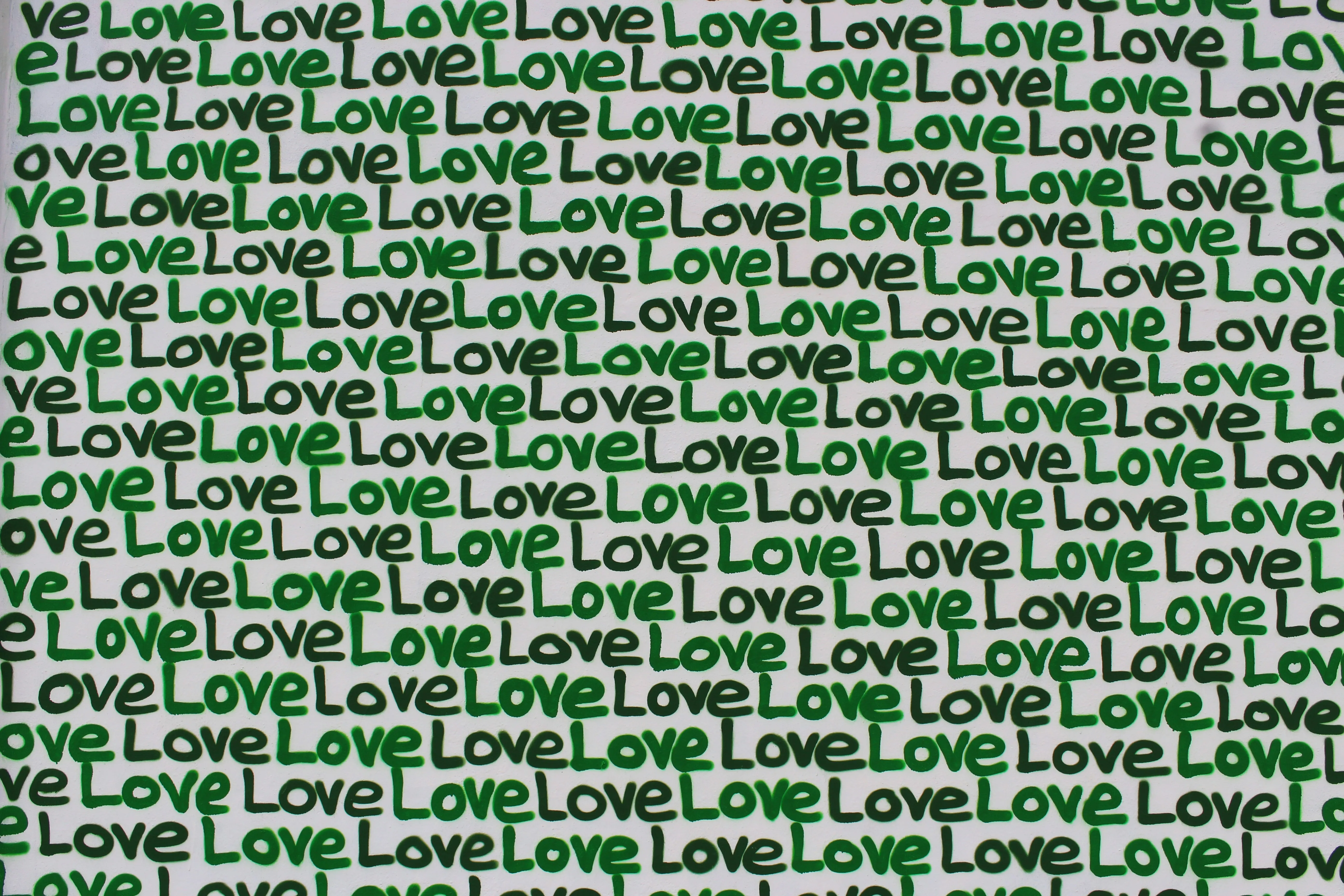 Patterned Love Text Design Showing Repeated Emotion