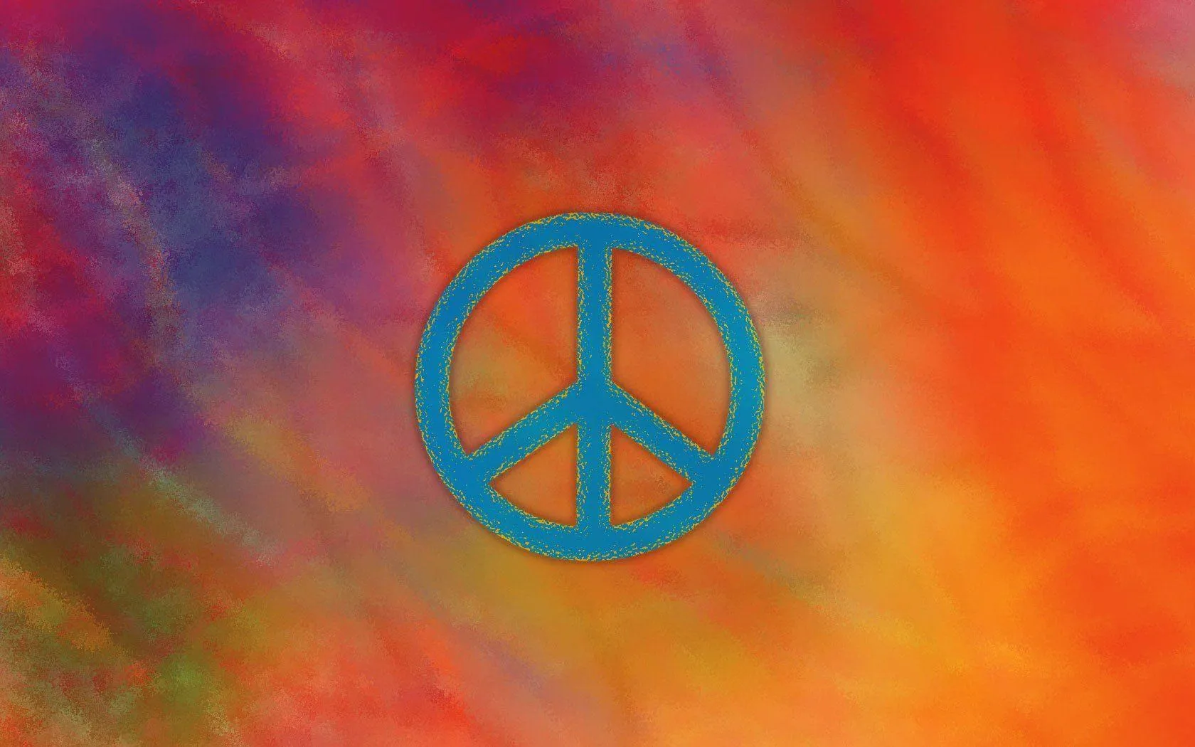 Peace and Love Symbol in Vibrant Rainbow Colors Wallpaper