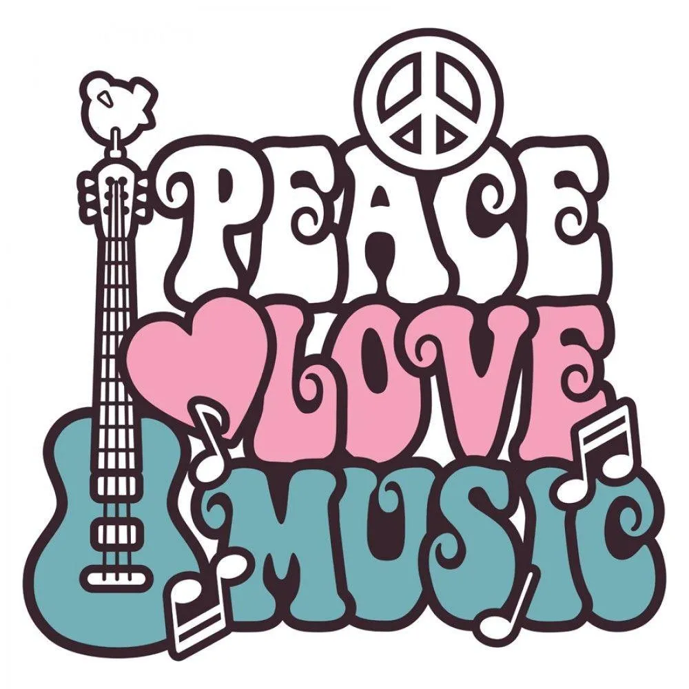 Peace Love Music Retro Poster Design Artwork Wallpaper