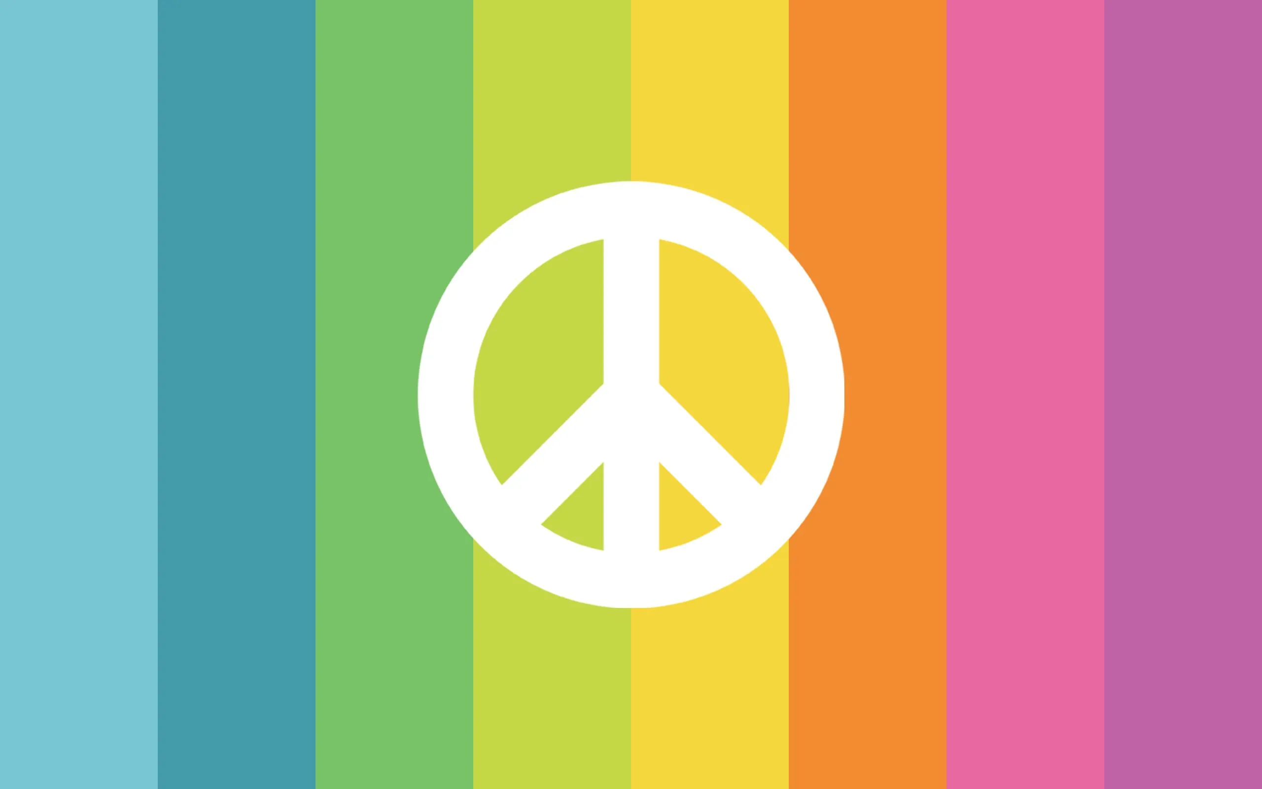 Peace Symbol in Rainbow Colors Representing Love Wallpaper
