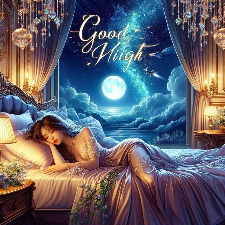 Peaceful Night Scene with Moonlight for Restful Sleep