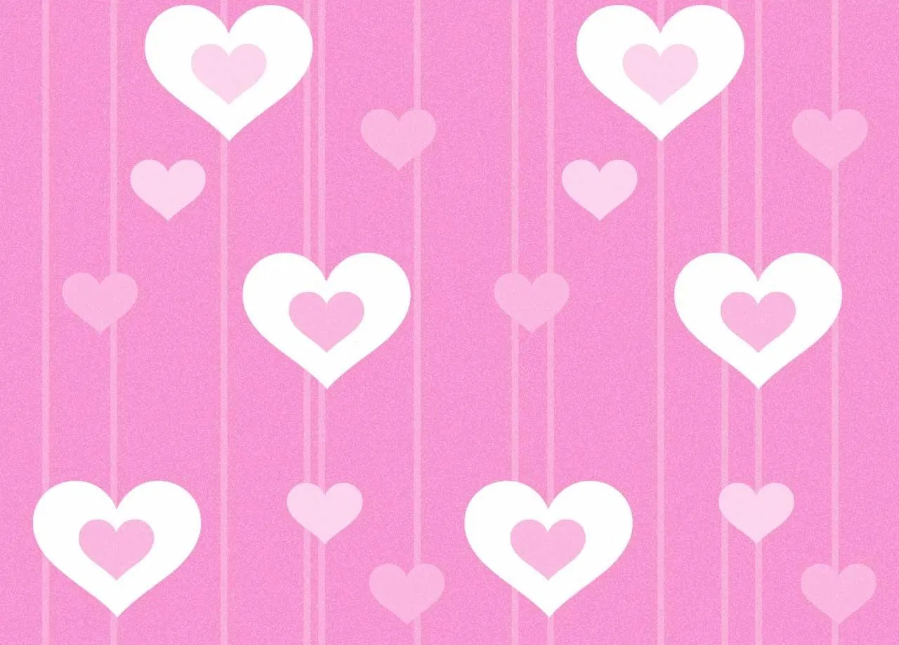 Pink and White Patterned Hearts Background of Romance