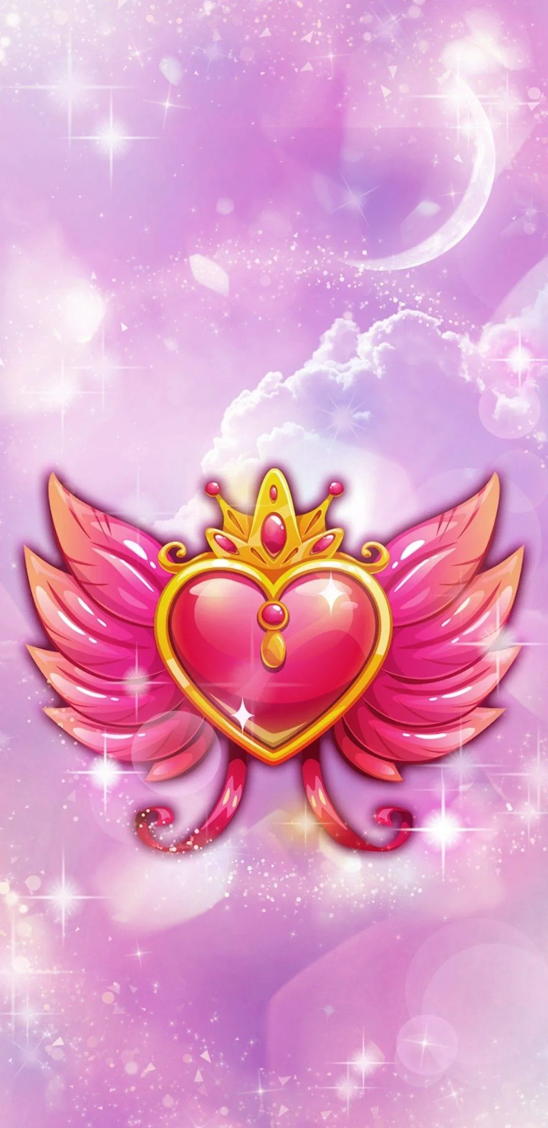 Pink Angel Heart Illustration Symbol of Love Wallpaper
