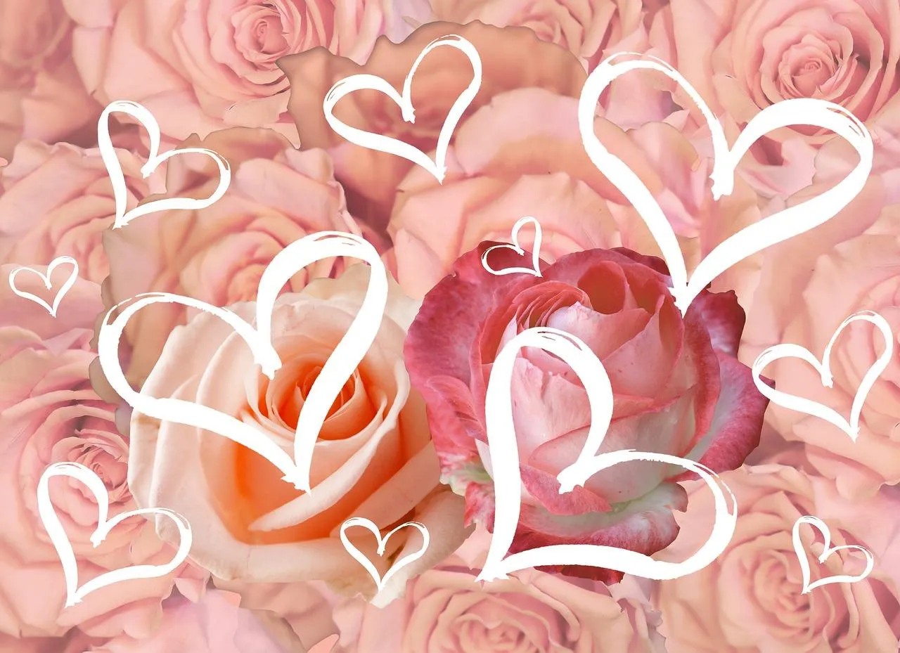 Pink Artistic Hearts Creating a Romantic Pattern Wallpaper