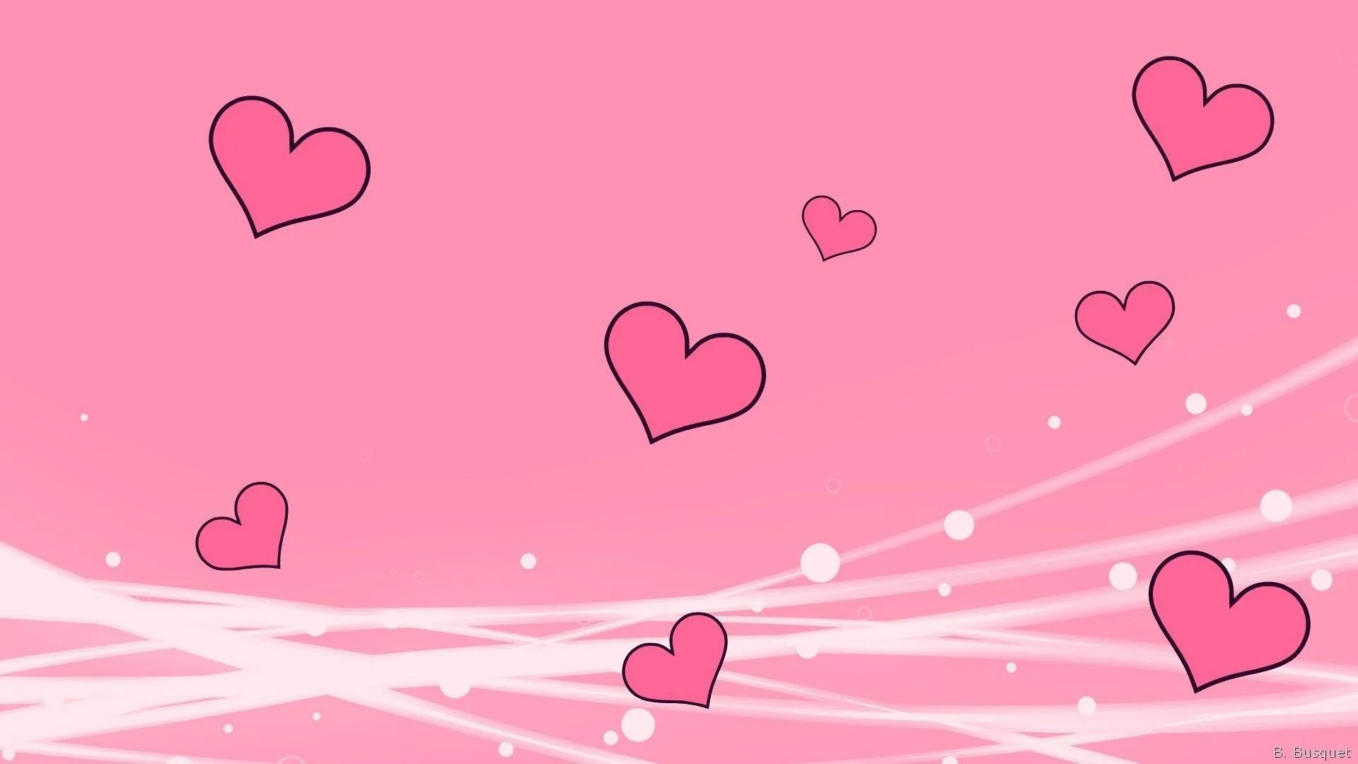 Pink Background with Floating Lovely Hearts Wallpaper