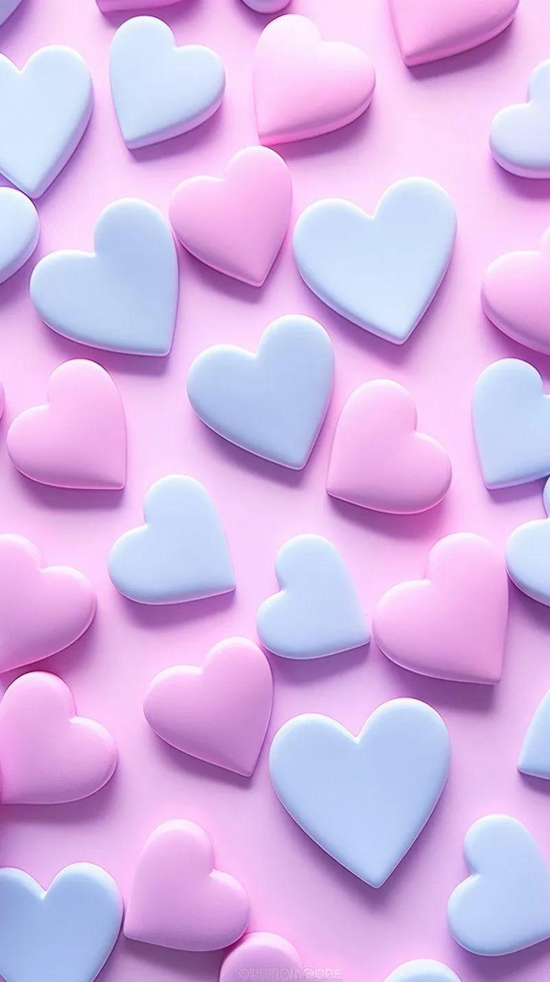 Pink Blue Hearts Background Representing Affection