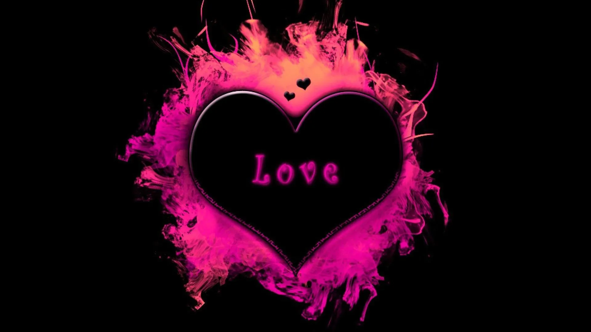 Pink Brush Heart Love Background Illustration Wallpaper
