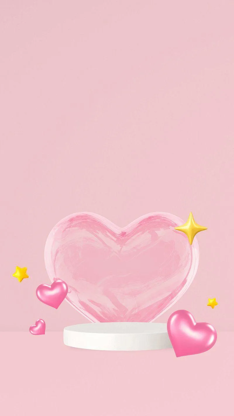 Pink Crystal Heart Representing Soft Romantic Feelings HD