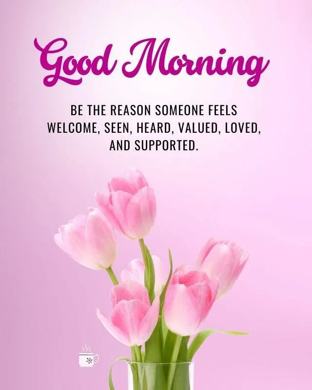 Pink Floral Background with Sweet Morning Text Wallpaper