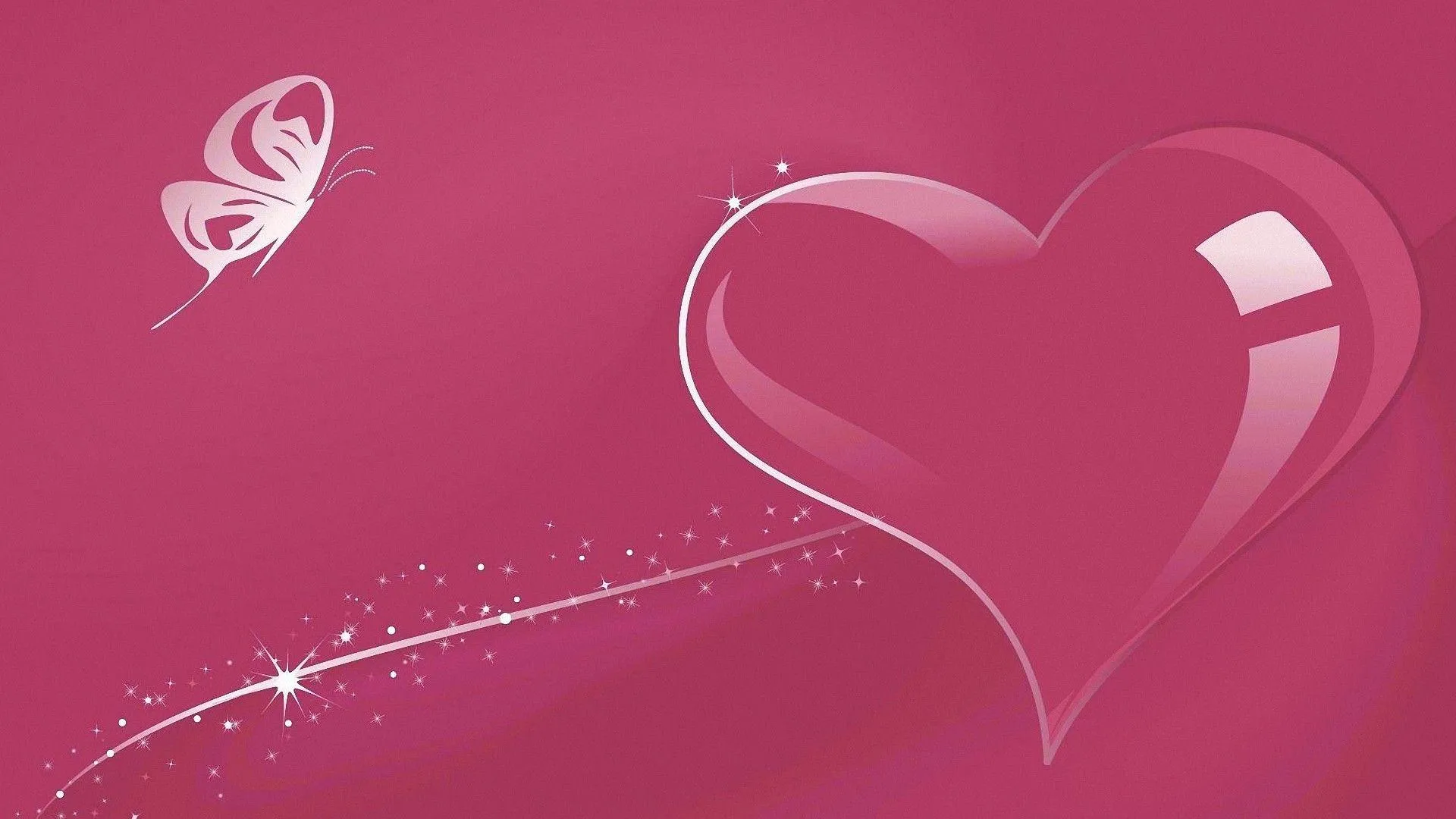 Pink Heart and Cupid Design Reflecting Romance Wallpaper
