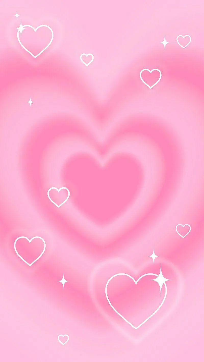 Pink Heart Background Showing Romantic Affection Wallpaper