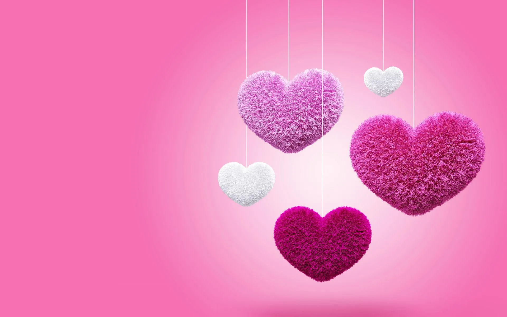 Pink Heart Bubbles Floating in Romantic Atmosphere Wallpaper