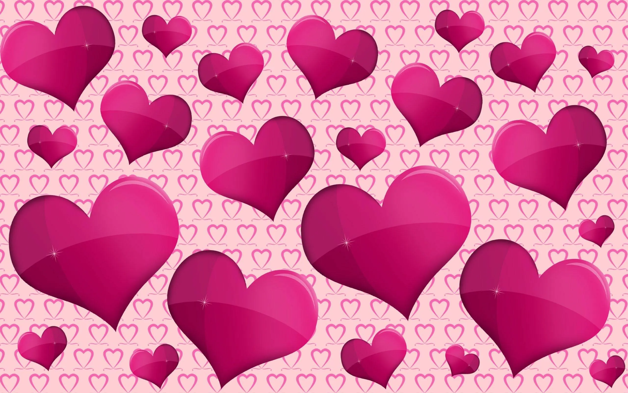 Pink Heart Pattern Representing Cute Romantic Theme