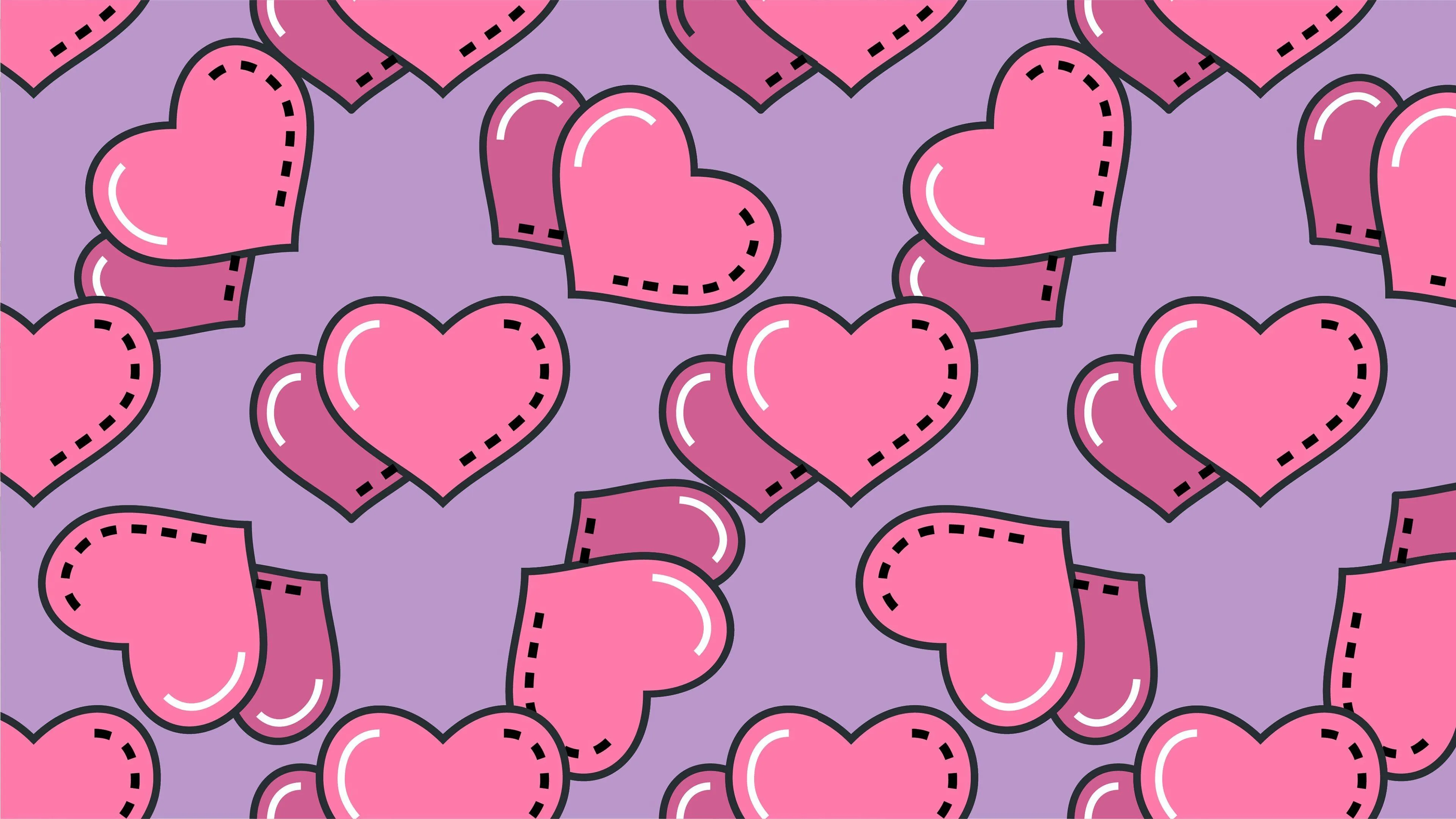 Pink Heart Pattern Representing Sweet Romance Image