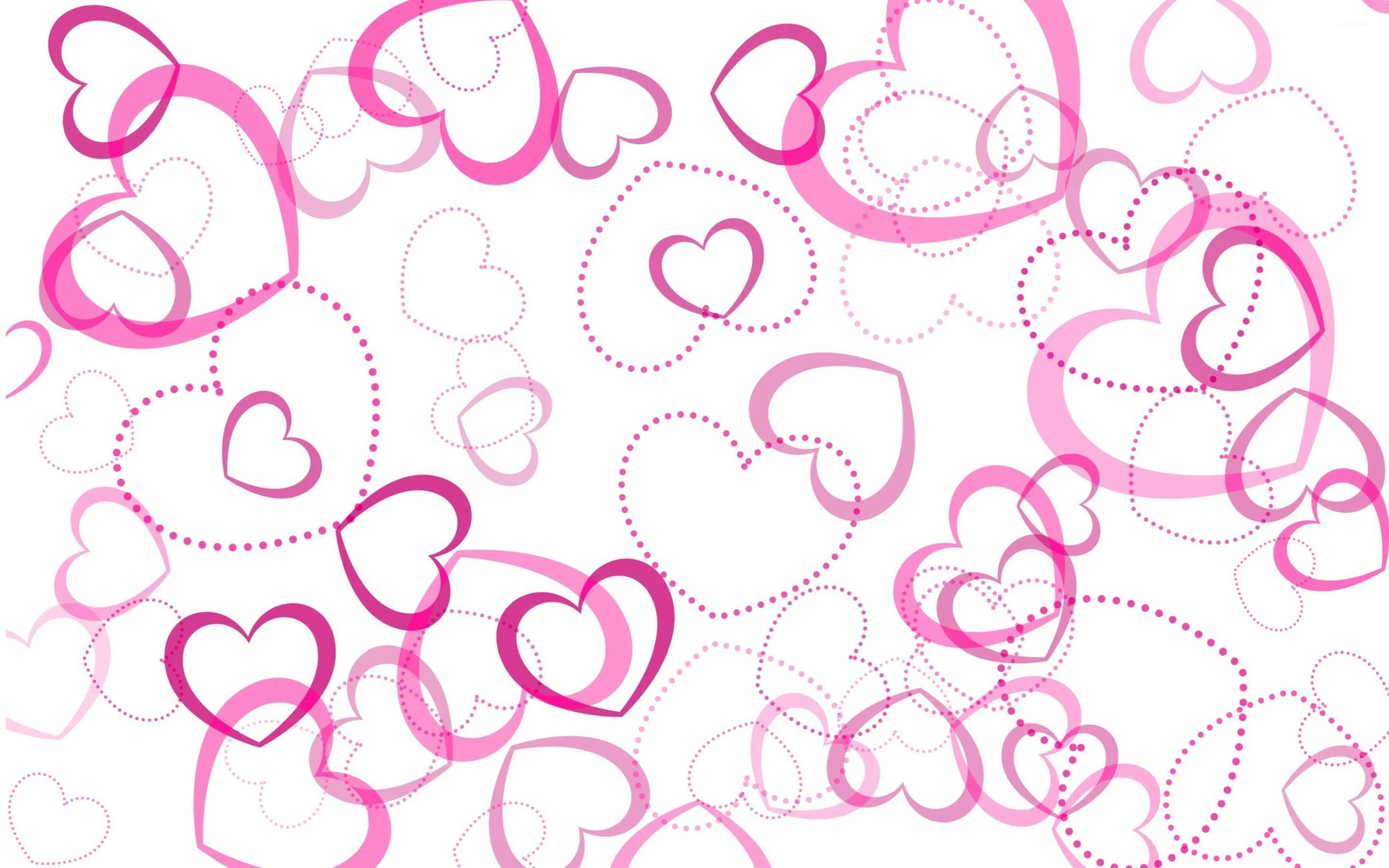 Pink Heart Pattern Representing Warm Romantic Feelings