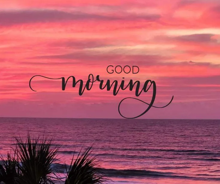 Pink Orange Sky with Quote About Spring Morning Image