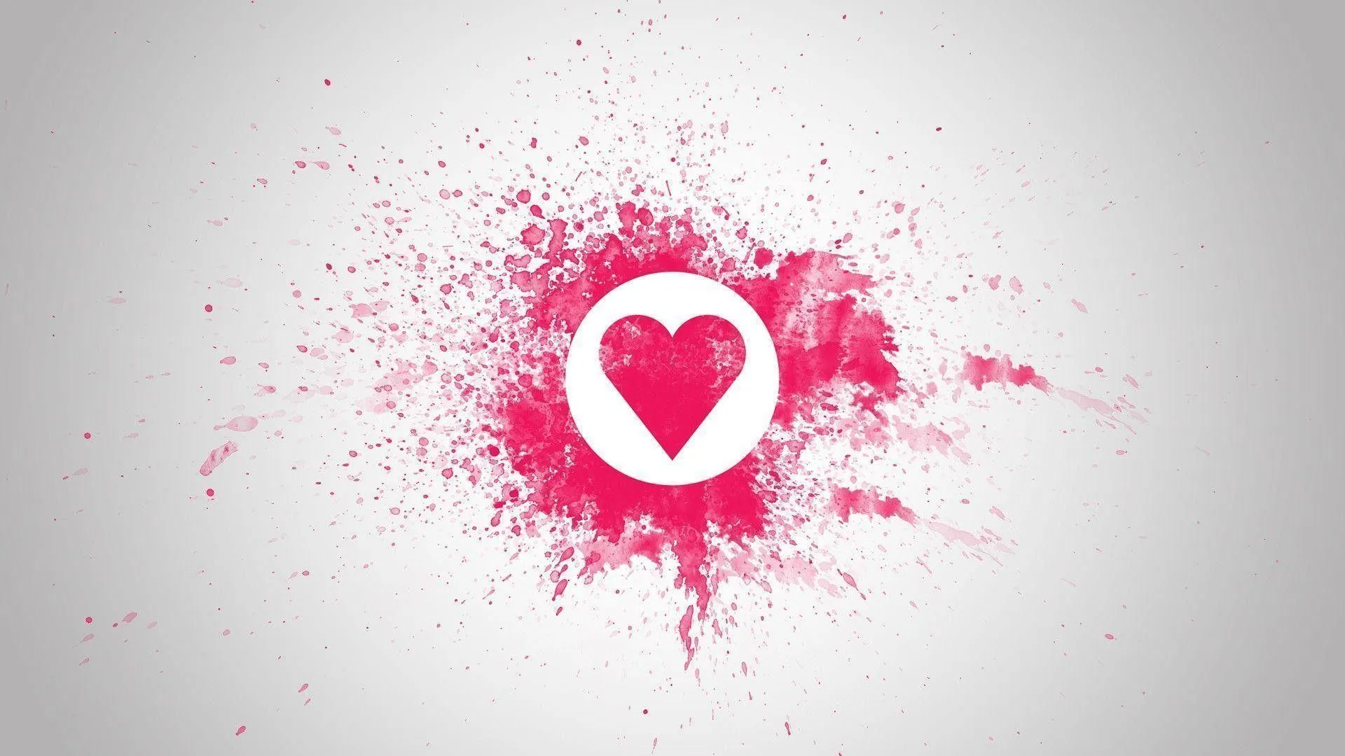 Pink Paint Splash Heart Showing Artistic Love Wallpaper