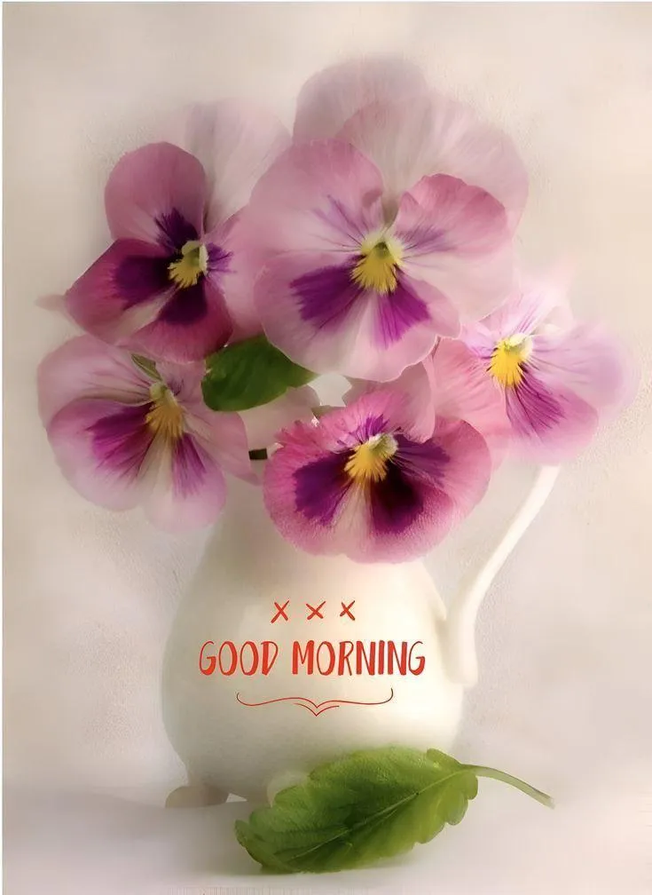 Pink Rose with Transparent Heart Sharing Morning Wishes