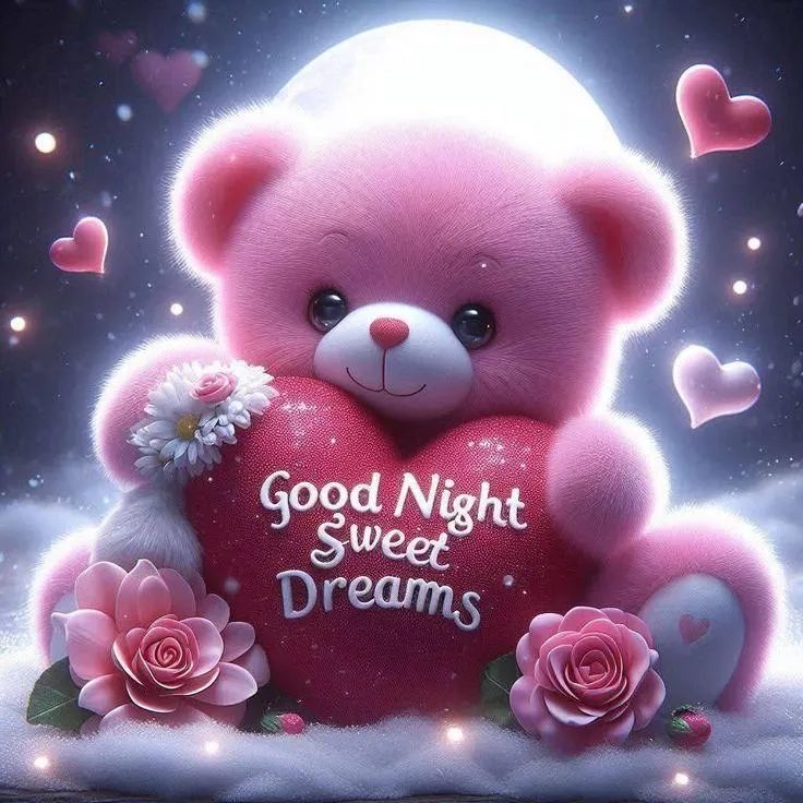 Pink Teddy Bear and Gift Box with Morning Wishes Wallpaper