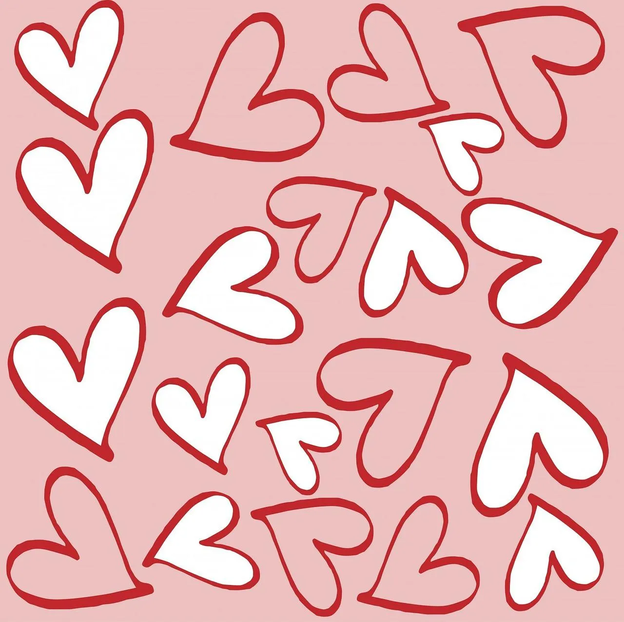 Playful Heart Pattern Illustrating Fun and Care Wallpaper