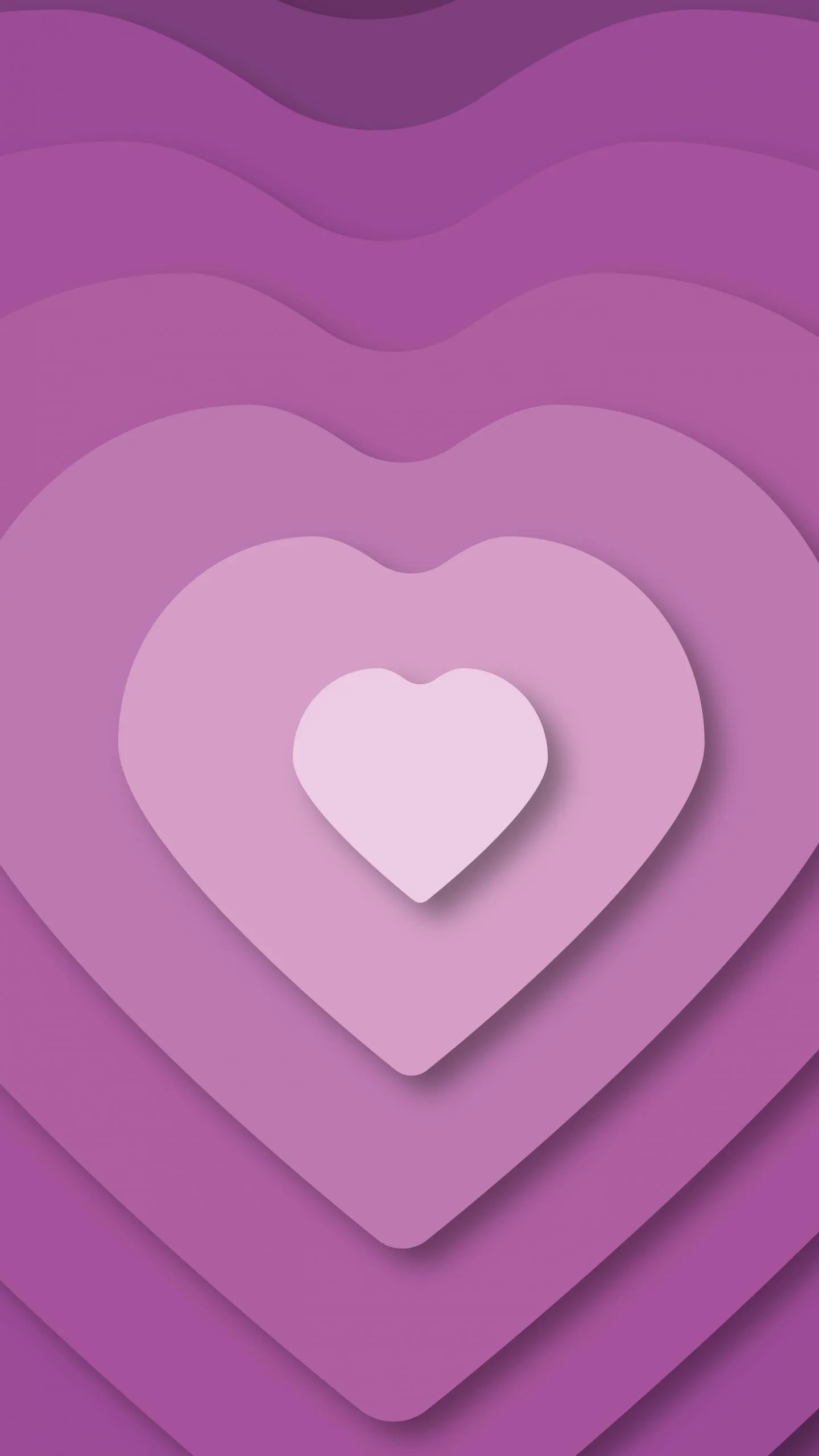 Portrait of Layered Purple Hearts Expressing Deep Affection