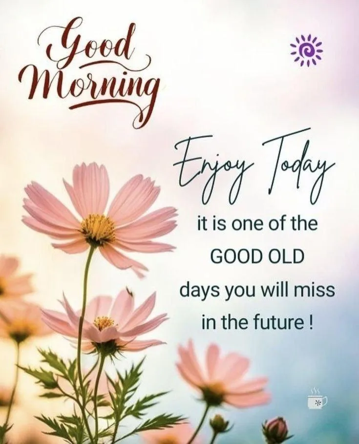 Positive Morning Quote with Orange Flowers Wallpaper