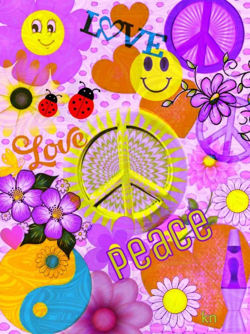 Psychedelic Peace Art Showing Love and Harmony Wallpaper
