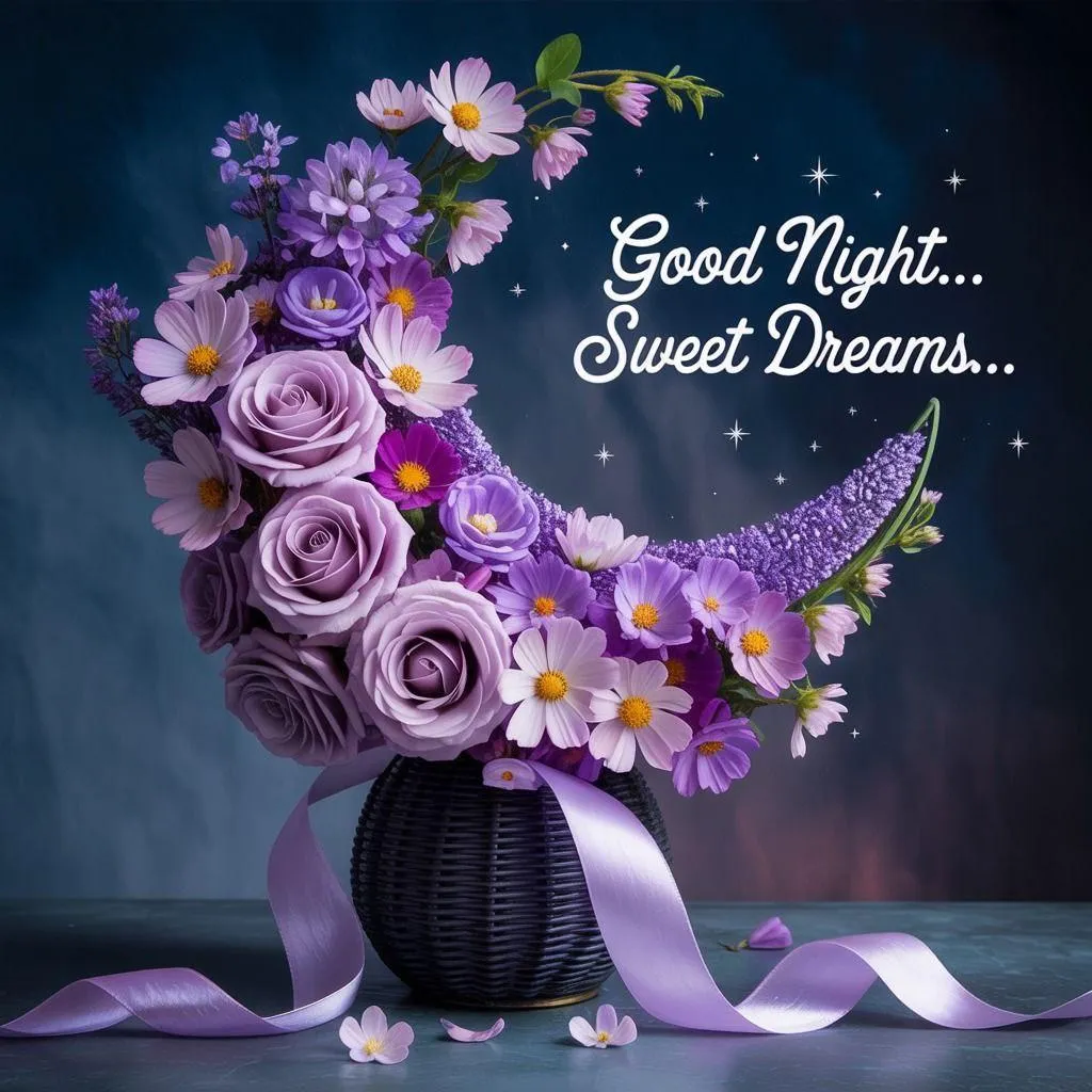 Purple Flowers and Quote for a Beautiful Start of Day