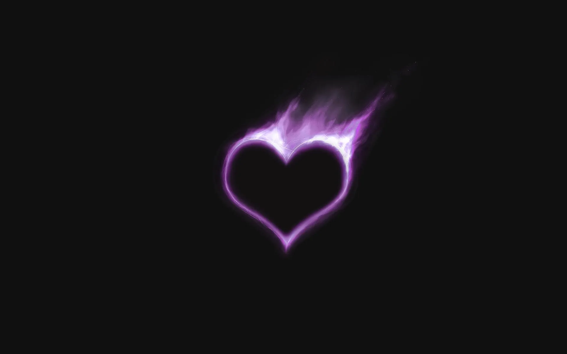 Purple Glowing Heart Symbolizing Passionate Energy