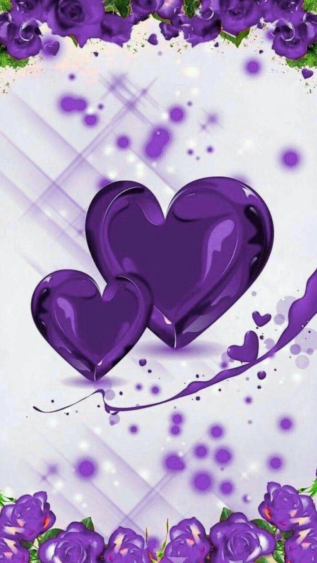 Purple Heart Design Symbolizing Pure Romance Wallpaper