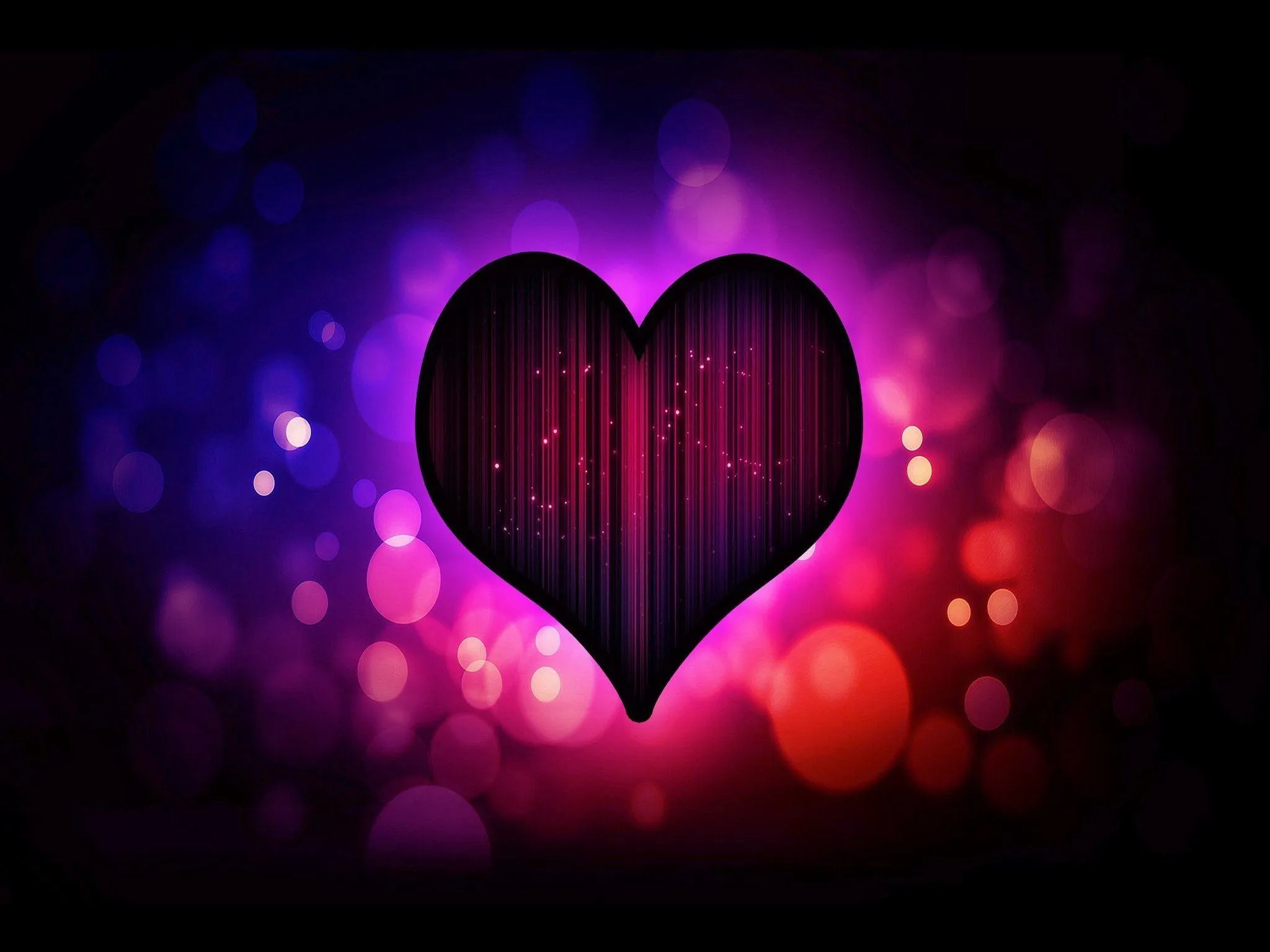 Purple Heart Glowing in Darkness Representing Desire
