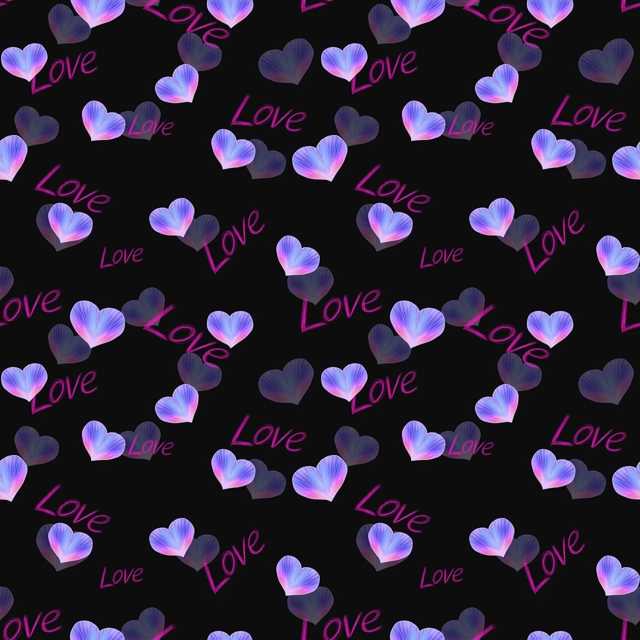 Purple Heart Pattern Creating Mood of Deep Devotion