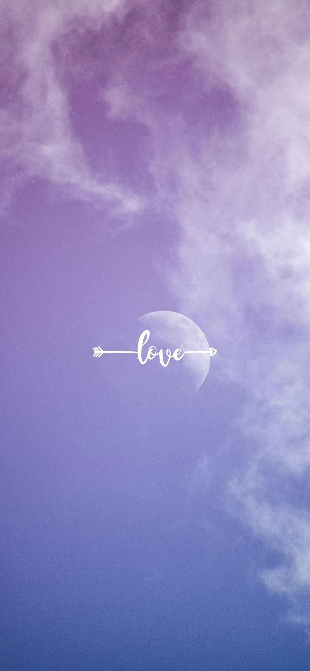 Purple Sky with Moon Reflecting Dreamy Romantic Mood