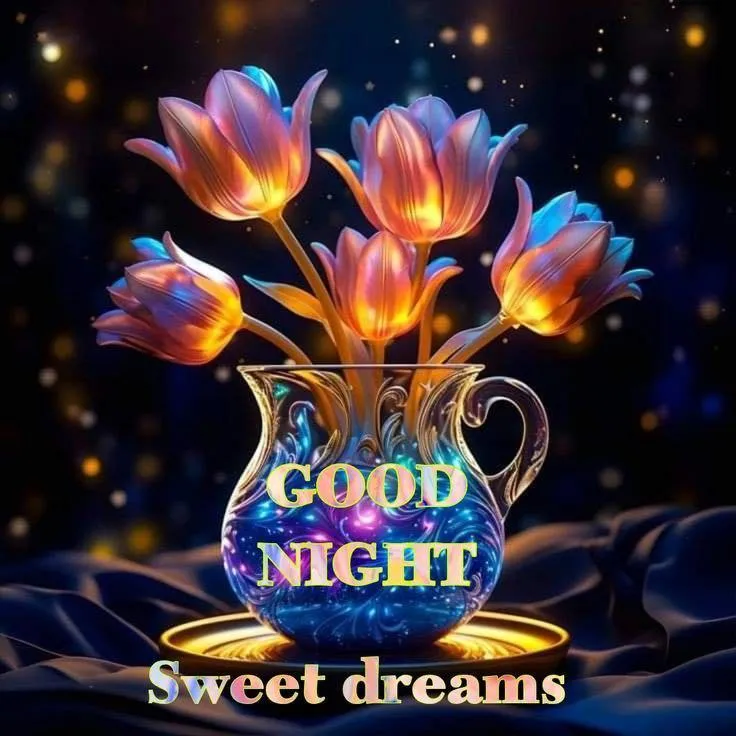 Radiant Flowers Saying Good Night with Bright Dreams