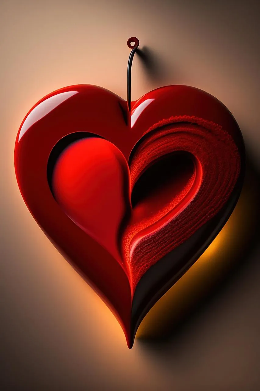 Red Abstract Heart Art Expressing Passion and Desire