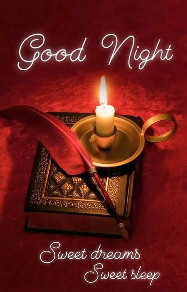 Red Candle and Book Theme for a Restful Good Night