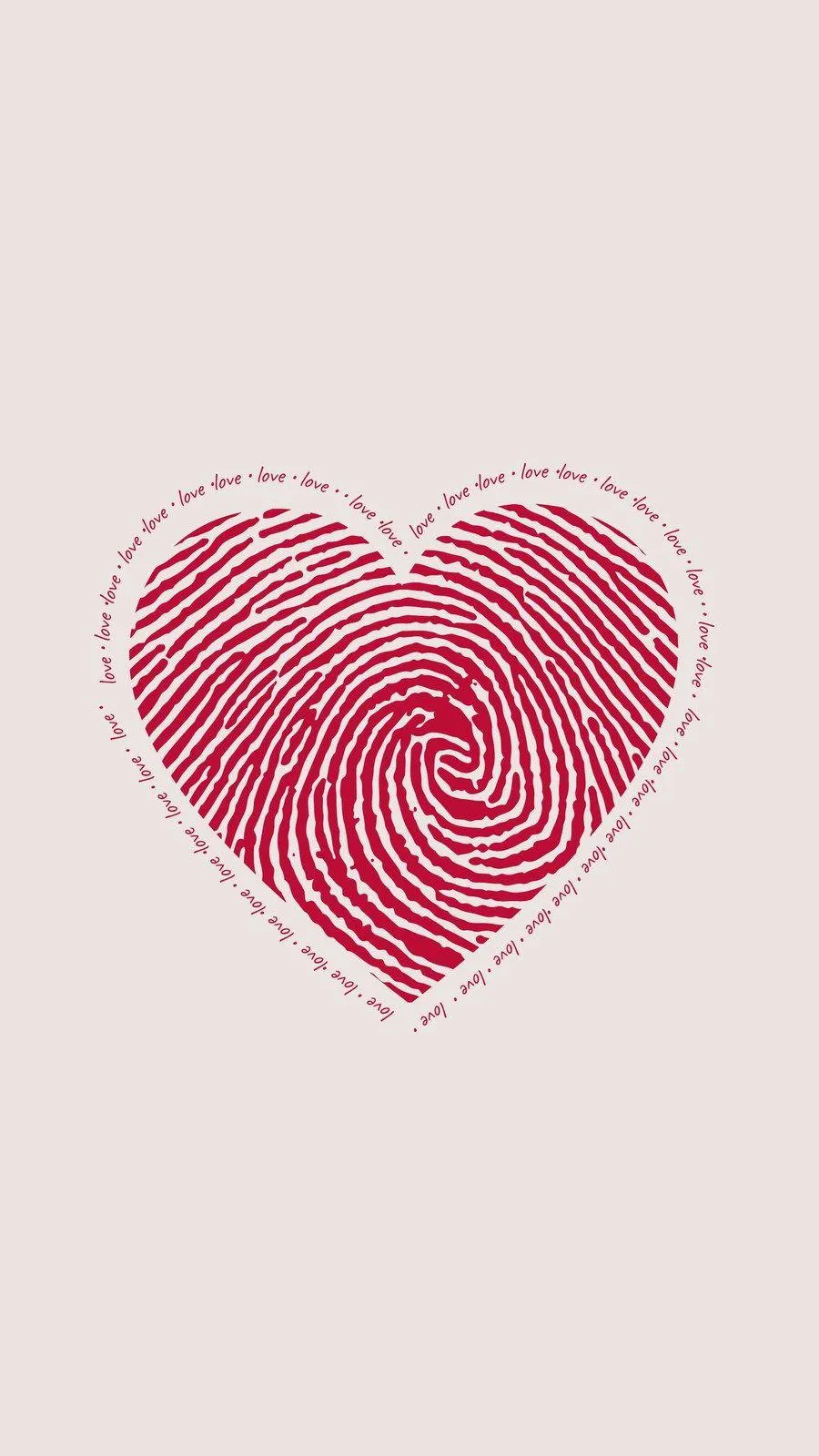 Red Hand Mark Heart Symbolizing Deep Tender Feeling