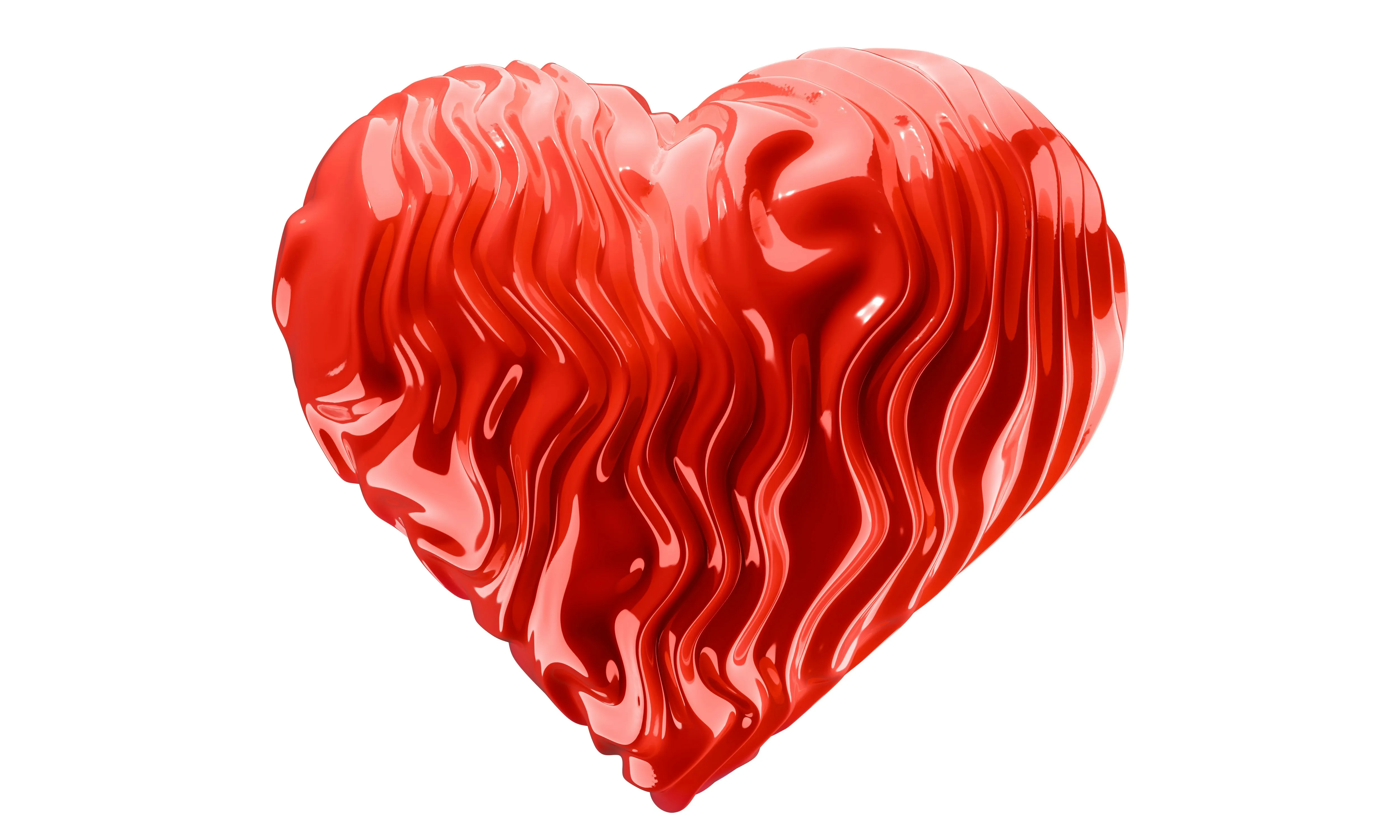 Red Heart Artwork Displaying Joyful Emotion Wallpaper