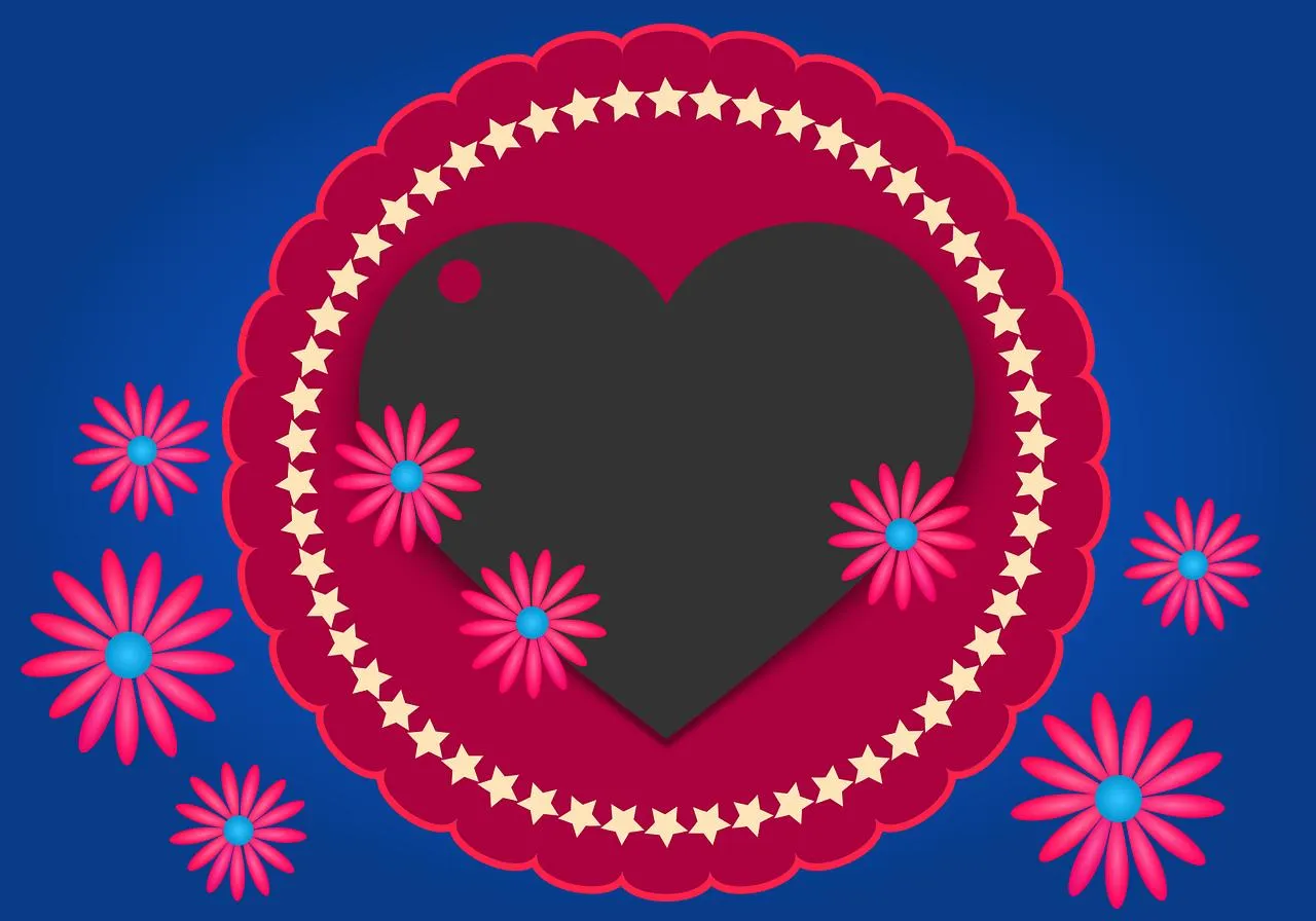 Red Heart Circle Showing Bright Romantic Design Wallpaper