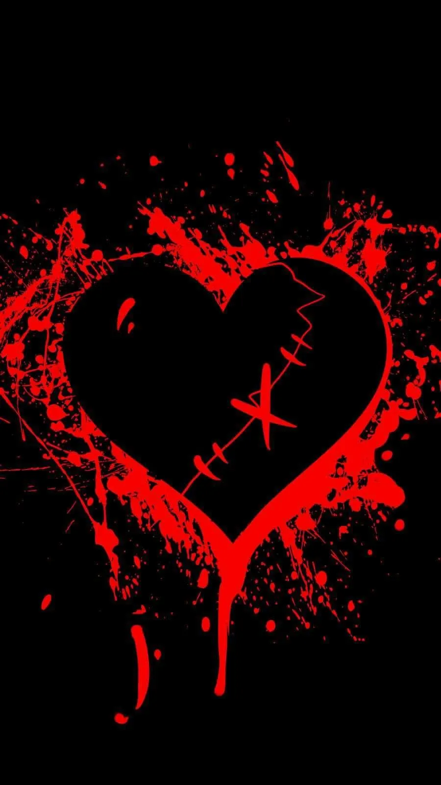 Red Heart in Darkness Symbolizing True Passion Wallpaper