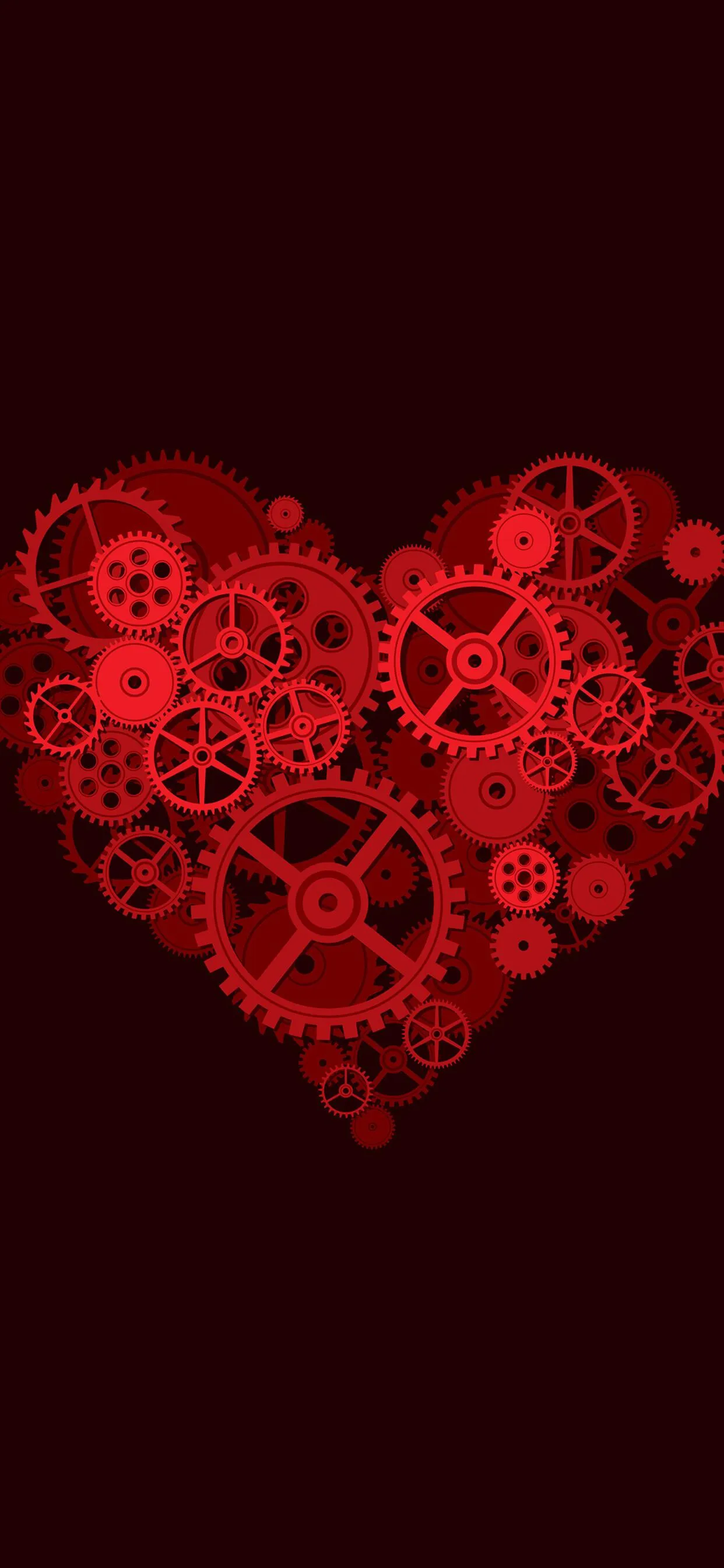 Red Heart Pattern on Black Background of Love Wallpaper