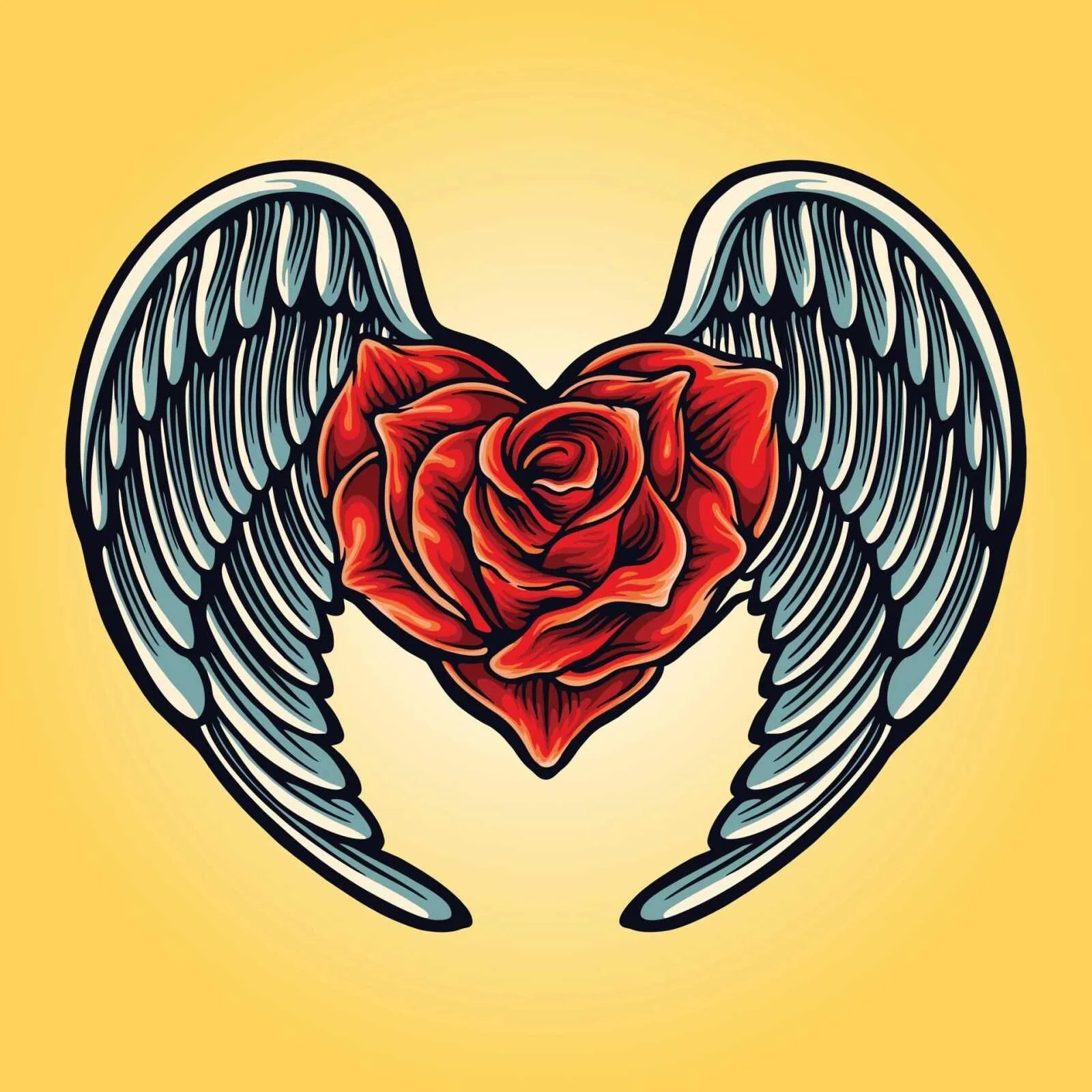 Red Heart With Wings Depicting Eternal Devotion Wallpaper