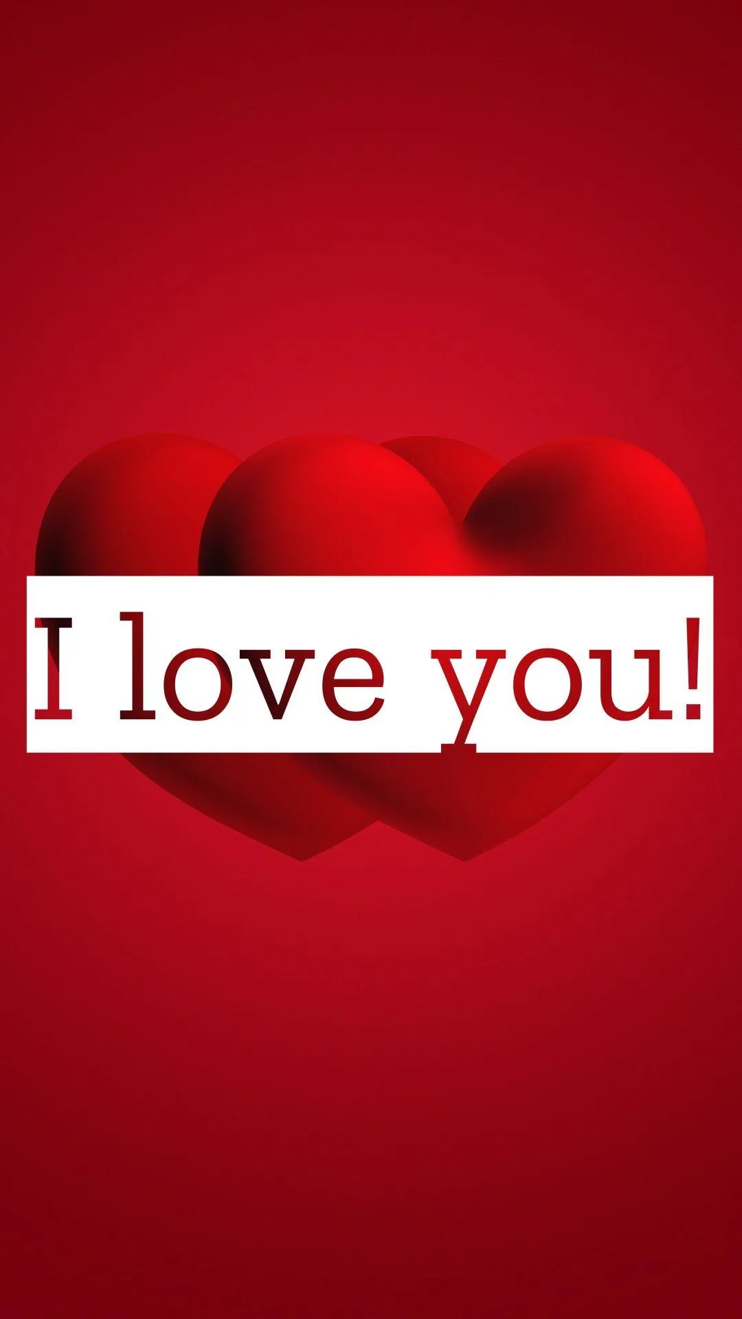 Red I Love You Text on Bold Background Valentine Art