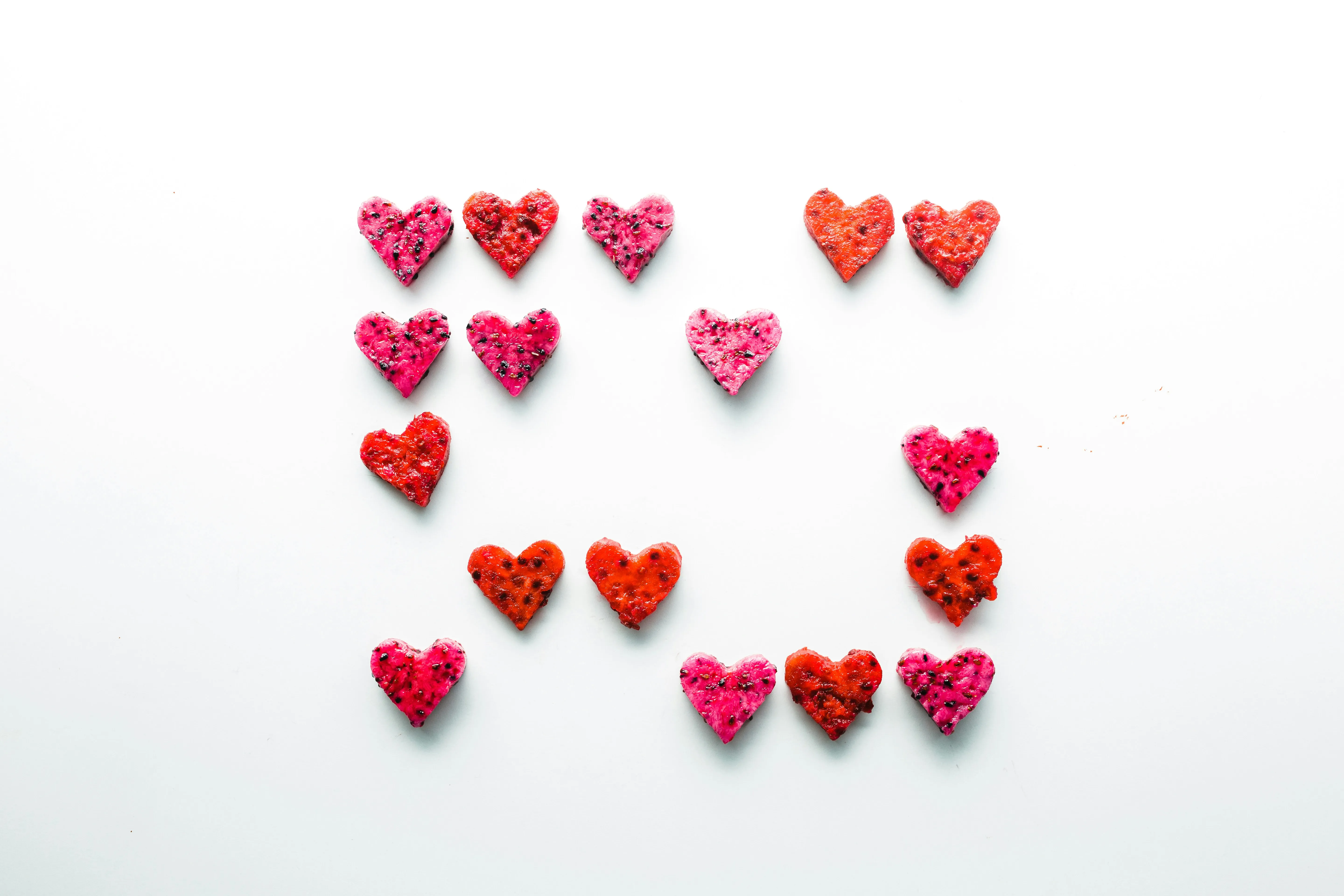 Red Paper Hearts Arranged in Creative Shape Wallpaper