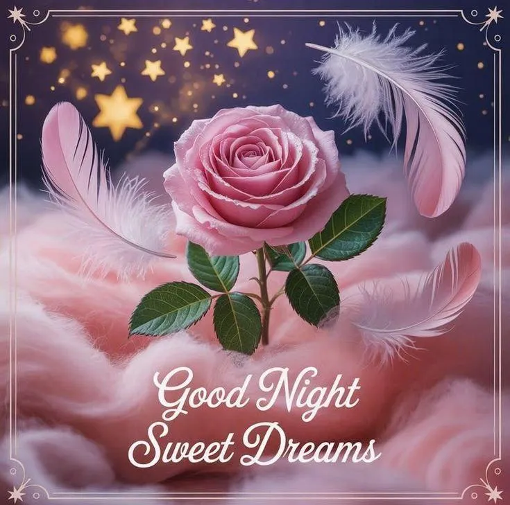 Red Rose with Glow and a Lovely Good Night Message