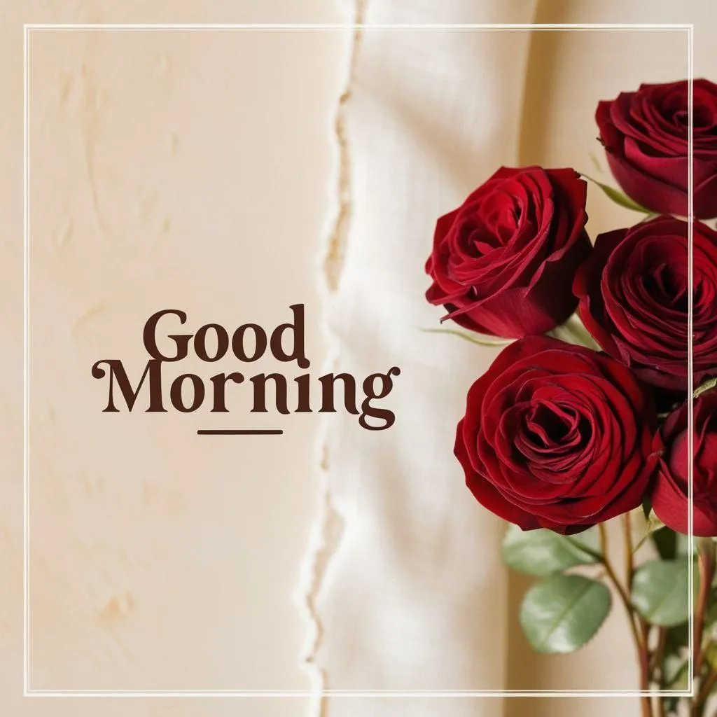 Red Roses and Candle for a Heartfelt Good Morning Wallpaper