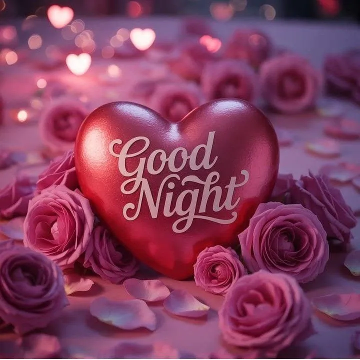 Red Roses with Good Night Love Message Hd Wallpaper