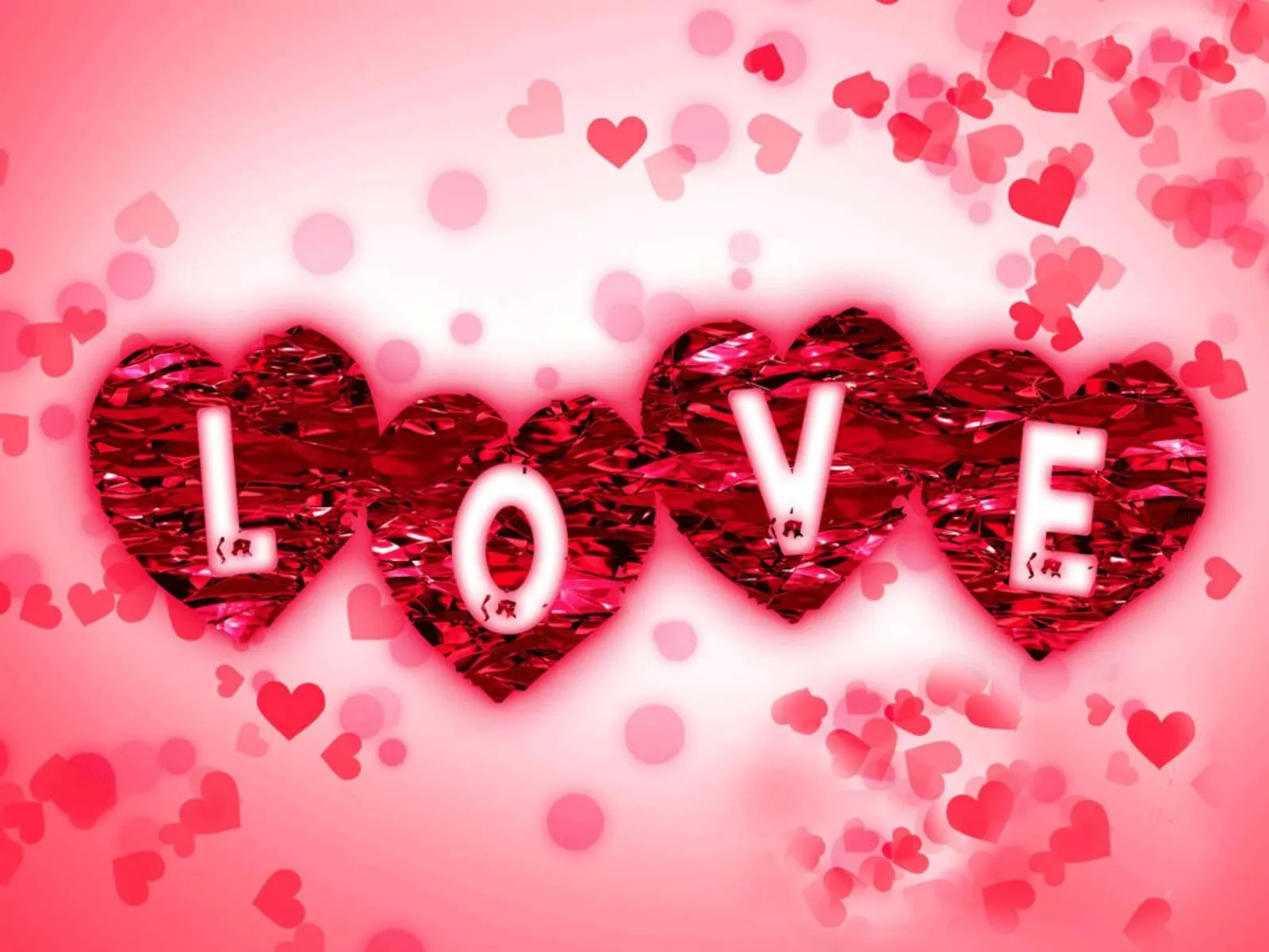 Red Sparkling Love Text Radiating True Emotion Image